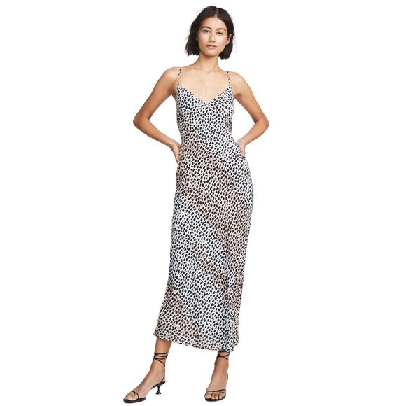 New Suboo Amelie Cheetah Print Midi Slip Dress $230 XS Tie Closure - Picture 4 of 6